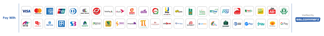 Accepted payment methods: Visa, Mastercard, bKash, Nagad, Rocket and other Bangladeshi banks via SSLCommerz